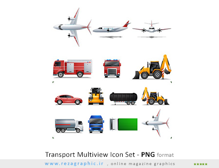Transport Multiview Icon Set ( www.rezagraphic.ir )