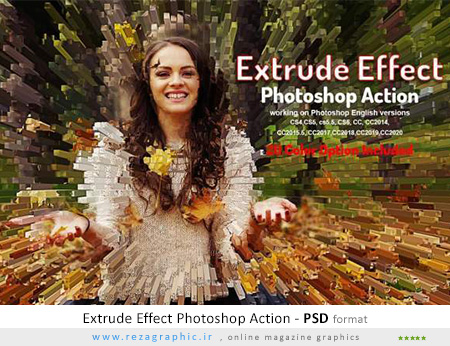 Extrude Effect Photoshop Action ( www.rezagraphic.ir )