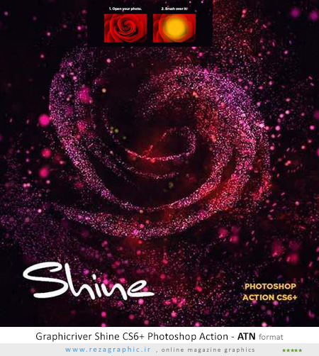 اکشن افکت درخشش و شاین برای فتوشاپ گرافیک ریور – Graphicriver Shine CS6+ Photoshop Action