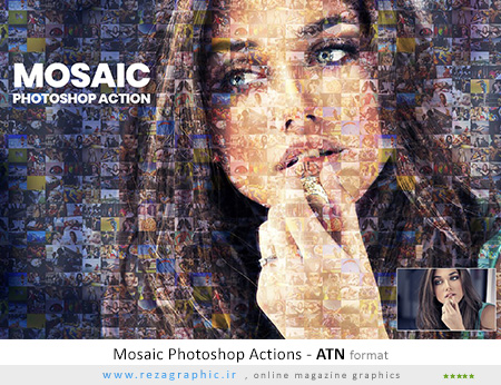 اکشن افکت موزائیکی فتوشاپ – Mosaic Photoshop Actions