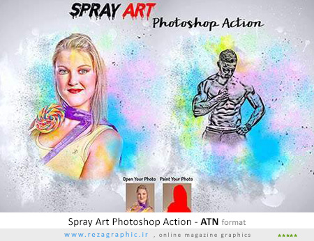اکشن هنر اسپری فتوشاپ – Spray Art Photoshop Action