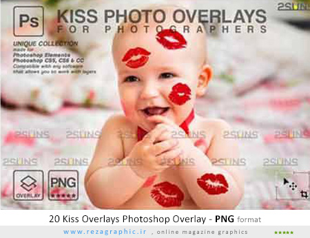 ۲۰ تصاویر پوششی اثر بوس و لب – ۲۰ Kiss Overlays