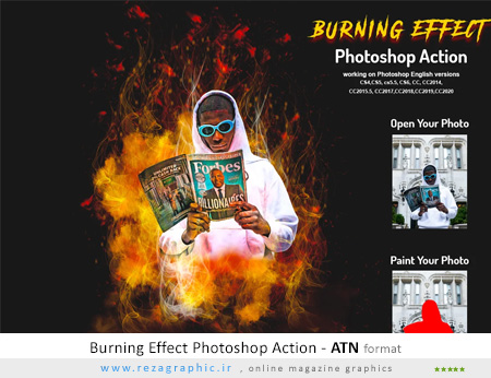 اکشن فتوشاپ افکت سوختن – Burning Effect Photoshop Action