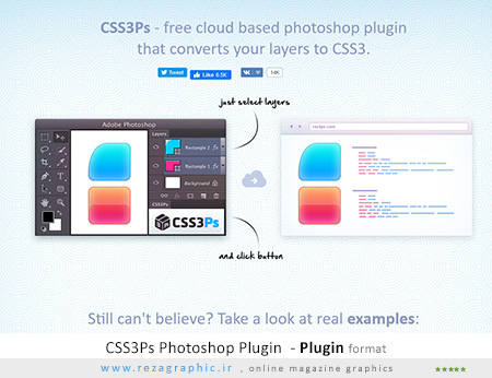 پلاگین فتوشاپ تبدیل عناصر طراحی خود به CSS3 –  CSS3Ps Photoshop Plugin