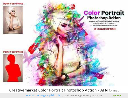 اکشن فتوشاپ پرتره رنگی – Creativemarket Color Portrait Photoshop Action
