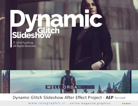 پروژه آماده افترافکت اسلاید دینامیکی و پویا – Dynamic Glitch Slideshow After Effect Project