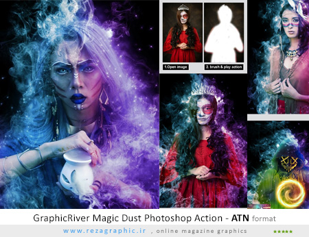 اکشن فتوشاپ افکت گرد و غبار جادویی گرافیک ریور – Graphicriver Magic Dust Photoshop Action