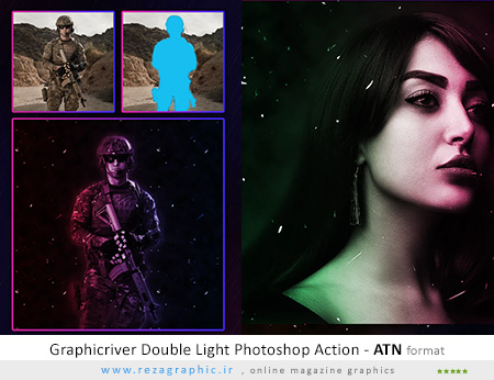 اکشن فتوشاپ افکت نور مضاعفگرافیک ریور – Graphicriver Double Light Photoshop Action