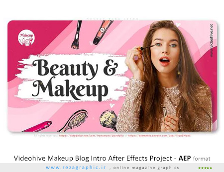 پروژه آماده افترافکت معرفی وبلاگ آرایشی – Videohive Makeup Blog Intro After Effects Project