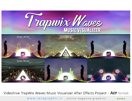 پروژه آماده افترافکت اکولایزر موزیک –  TrapWix Waves Music Visualizer After Effects Project