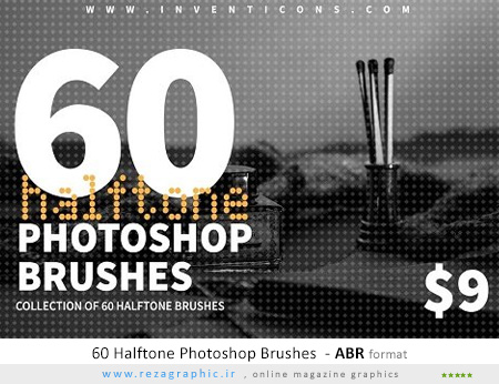 ۶۰ براش فتوشاپ نقاط نیم بند – ۶۰ Halftone Photoshop Brushes