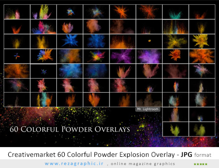 ۶۰ تصاویر پوششی انفجار پودر رنگارنگ – Colorful Powder Explosion Overlay