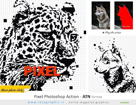 اکشن فتوشاپ تبدیل عکس به پیکسل – Pixel Photoshop Action