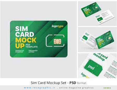 طرح لایه باز موک آپ سیم کارت – Sim Card Mockup Set