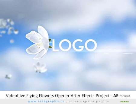 پروژه آماده افترافکت نمایش لوگو با گل – Videohive Flying Flowers Opener After Effects Project