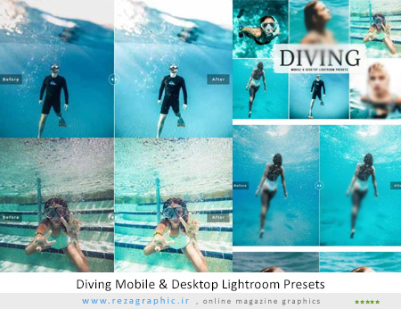 اکشن فتوشاپ و پریست لایت روم غواصی – Diving Mobile & Desktop Lightroom Presets