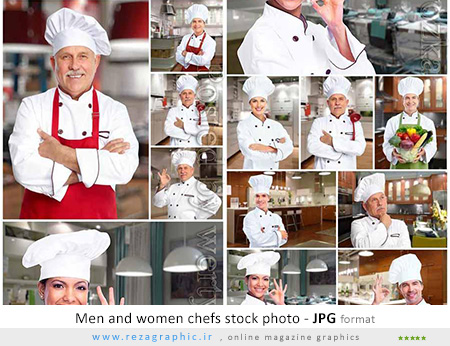 ۱۲ تصاویر استوک آشپز مرد و زن – Men and women chefs stock photo