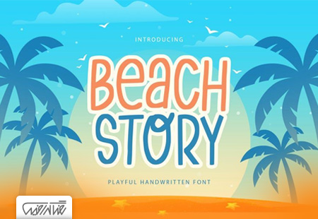 فونت انگلیسی دست نویس ساحلی – Beach Story Playful Handwritten Font