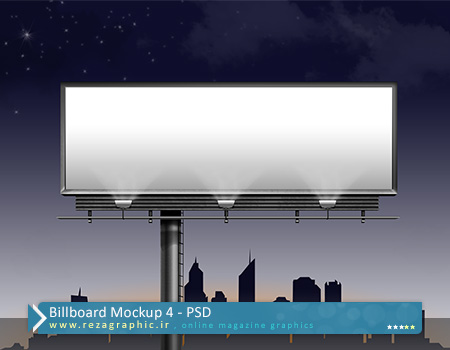 طرح لایه باز پیش نمایش بیلبورد – Billboard Mockup 4 | رضاگرافیک