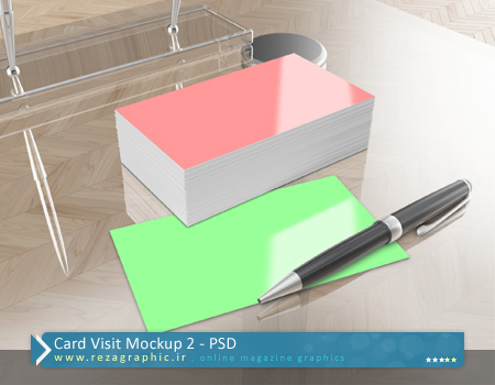 طرح لایه باز پیش نمایش کارت ویزیت – Card Visit Mockup 2 | رضاگرافیک