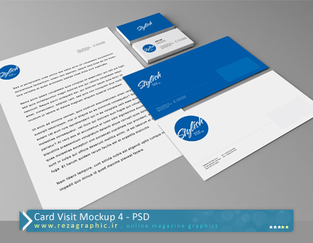 طرح لایه باز پیش نمایش کارت ویزیت – Card Visit Mockup 4 | رضاگرافیک