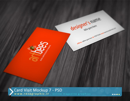 طرح لایه باز پیش نمایش کارت ویزیت – Card Visit Mockup 7 | رضاگرافیک