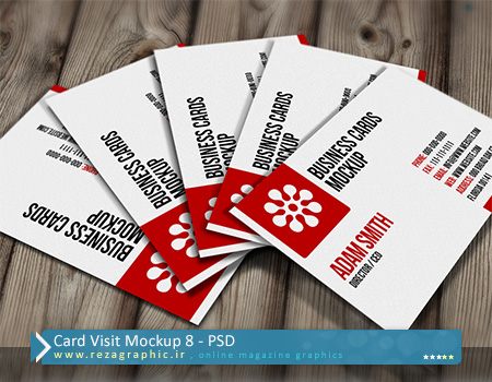 طرح لایه باز پیش نمایش کارت ویزیت – Card Visit Mockup 8 | رضاگرافیک