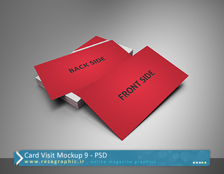 طرح لایه باز پیش نمایش کارت ویزیت – Card Visit Mockup 9 | رضاگرافیک