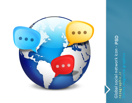 طرح لایه باز  آیکون شبکه اجتماعی جهانی | رضاگرافیک