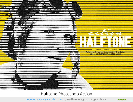 اکشن فتوشاپ افکت ترام – Halftone Photoshop Action