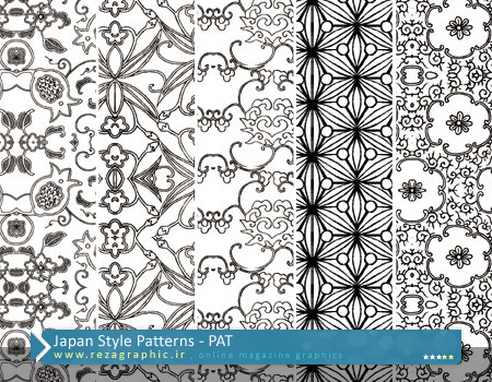 مجموعه پترن سبک ژاپنی برای فتوشاپ | رضاگرافیک