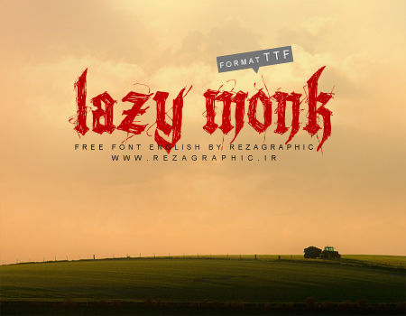 فونت انگلیسی Lazy Monk | رضاگرافیک