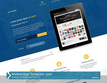 طرح لایه باز قالب – Meteor App | رضاگرافیک