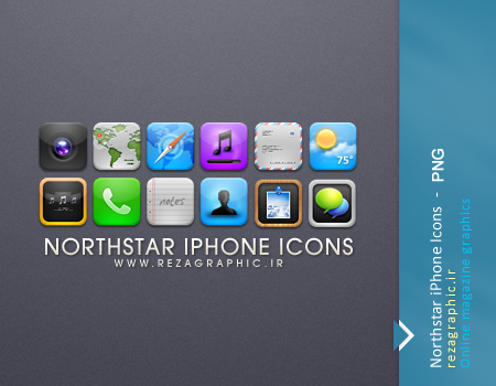 چهل و چهار آیکون آیفون – Northstar iPhone | رضاگرافیک