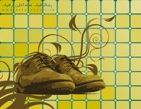 وکتور گرافیکی کفش با رنگ سبز | رضاگرافیک