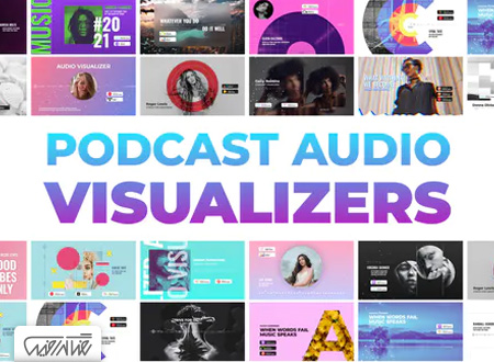 پروژه آماده افترافکت نمایش اکولایزر پادکست صوتی – Podcast Audio Visualizers