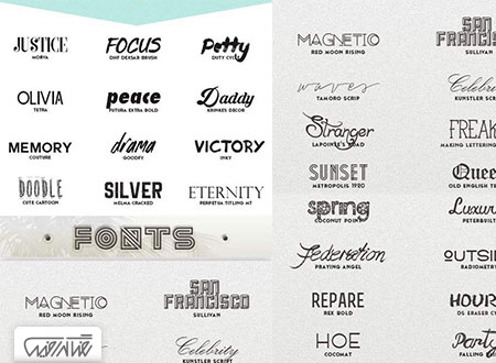 ۵۰+ فونت انگلیسی جدید – ۵۰+ New Fonts Pack