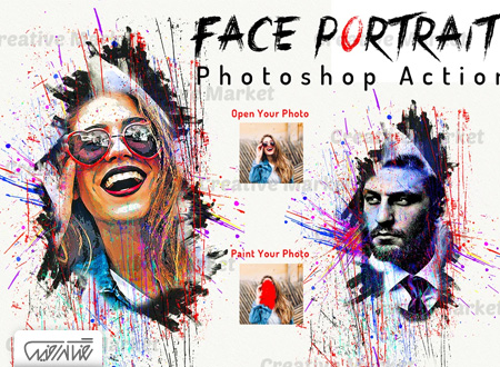 اکشن فتوشاپ افکت چهره پرتره – Face Portrait Photoshop Action