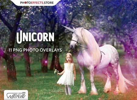 ۱۱ تصاویر پوششی اسب تک شاخ – ۱۱ Unicorn Photo Overlays