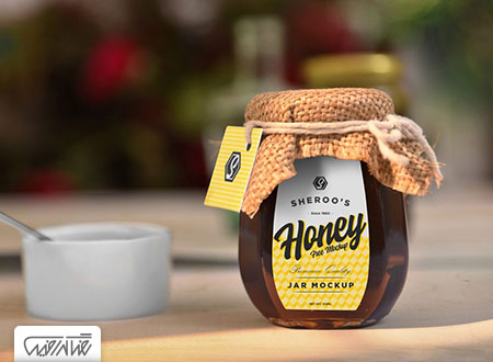 طرح لایه باز موک آپ شیشه عسل – Honey Jar Mockup