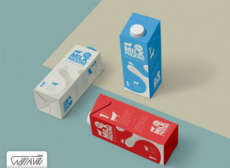 طرح لایه باز موک آپ بسته بندی پاکت شیر – Milk Packaging Mockup