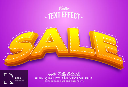 وکتور افکت متن آماده فروش – Sale Text Effect