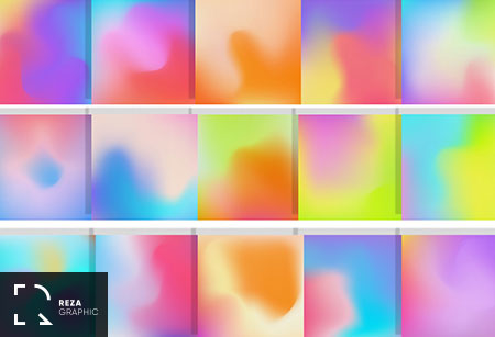 ۱۵ بکگراند کاغذ دیجیتال با گرادینت روشن – Digital Paper Gradient Bright Color