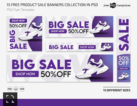 مجموعه بنر لایه باز فروش محصول – Product Sale Banners Collection in PSD